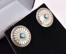 Vintage Sterling Silver Earrings with Turquoise