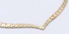 Vintage 925 Sterling Silver V Shape Chevron Necklace