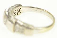 18K White Gold 0.20 Ctw Squared Diamond Cluster Band Ring