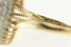 10K Yellow Gold 0.75 Ctw Marquise Ruby Diamond Cluster Halo Ring