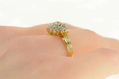 14K Yellow Gold 0.50 Ctw Diamond Baguette Halo Engagement Ring