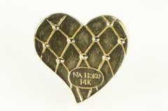 14K Yellow Gold Na Hoku Diamond Mother of Pearl Heart Pendant