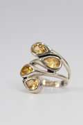 .925 Sterling Silver Citrine Gemstone Ring Size 7