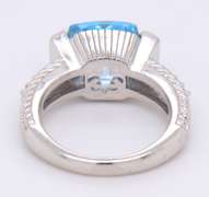 Judith Ripka Sterling Silver Dazzling Blue Topaz Ring