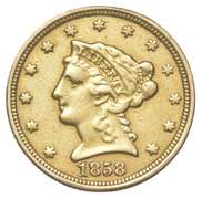 1858-C $2.50 Liberty Head Gold Quarter Eagle