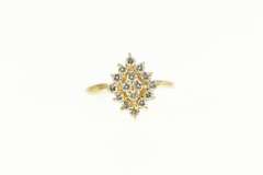 14K Yellow Gold 0.48 Ctw Diamond Squared Cluster Engagement Ring