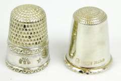 2 Antique Sterling Silver Thimbles
