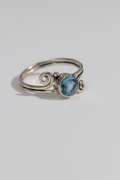 .925 Sterling Silver Ring w/ 7mm Blue Topaz Natural Gem Stone Size 8