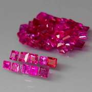 Outstanding 4.52ct 55 piece princess cut Ruby set