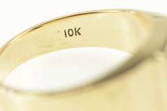 10K Yellow Gold 0.20 Ctw Diamond Squared Men's Wedding Ring