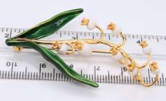 925 Sterling Silver Signed Enamel Pamagranate Brooch
