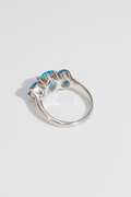 .925 Sterling Silver Ring w/ Blue Topaz Natural Gem Stones Size 7.5