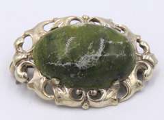 Vintage 925 Sterling Silver Gemstone Brooch