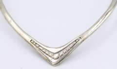 Vintage 925 Sterling Silver Mexico Cuff Necklace