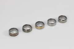 Lot of 5 Size 5 Tungsten Carbide Rings in Various Styles