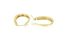 14K Yellow Gold 0.50 Ctw Diamond Classic Statement Hoop Earrings
