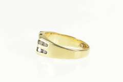 14K Yellow Gold 1.00 Ctw Diamond Retro Sun Squared Wedding Ring