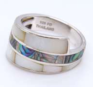 Vintage 925 Sterling Silver Abalone Ring