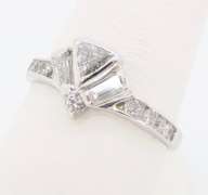 Unique Diamond Fan Ring made in 14k White Gold