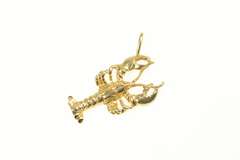 14K Yellow Gold 3D Lobster Ocean Animal Fishing Pendant