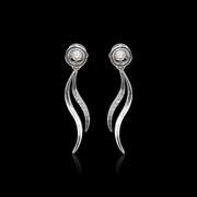 14k White gold $ 0.1ct Dancing Diamond Wings earrings