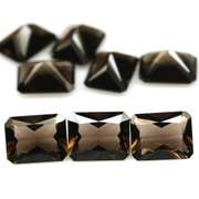 Emerald cut! Unheated! 15.07ct Smoky Quartz set