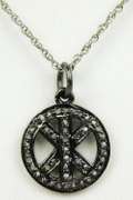 Sterling Pave Diamond Pendant & Chain