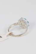 .925 Sterling Silver Blue Topaz Gemstone Ring Size 8