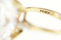 9K Yellow Gold Emerald Cut Solitaire Travel Engagement Ring