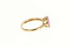 18K Rose Gold Pink Sapphire Illusion Solitaire Cluster Ring