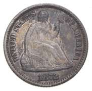 1872 Seated Liberty Half Dime