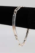 Italian .925 Sterling Silver 8mm Figaro Link ID Bracelet 8 Inches