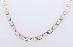 Vintage Italian 925 Sterling Silver Flat Link Chain
