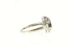 14K White Gold 0.33 Ctw 1940's Diamond Cluster Bypass Ring