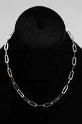 Italian .925 Sterling Silver 5.5mm Paperclip Chain 16 Inches