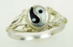 Sterling Ying & Yang Onyx Necklace & Ring