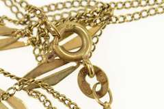 14K Yellow Gold 1.2mm Retro Fancy Link Statement Chain Necklace