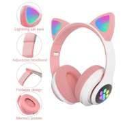 Holiday Over-Ear Wireless Bluetooth 5.0 Headset Glowing Ears