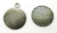 2 1800's Canadian Silver Coin Love Tokens