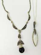 2 Sterling Silver Marcasite Necklaces