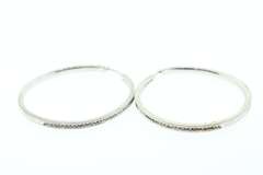 LADIES LARGE STERLING AND DIAMOND LOOP EARRINGS