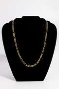 10K Yellow Gold Pave Figaro Link Chain 5.88mm 24 Inch