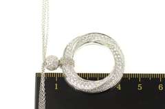18K White Gold 3.50 Ctw Pave Diamond Circle Layered Chain Necklace
