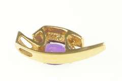 14K Yellow Gold Pear Amethyst Geometric Bypass Statement Pendant