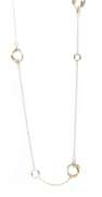 John Hardy Bamboo Sautoir Station Necklace in 18K and Sterling