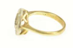 14K Yellow Gold Retro Diamond Heart Love Symbol Promise Ring