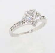 Unique Diamond Fan Ring made in 14k White Gold