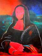 Shaheen Zarookian Mixed Media on Canvas "Mona Lisa in Pink Mask"