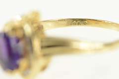 14K Yellow Gold Heart Amethyst Diamond Accent Love Symbol Ring