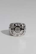 .925 Sterling Silver 20mm Clear CZ Men's Signet Ring Size 10